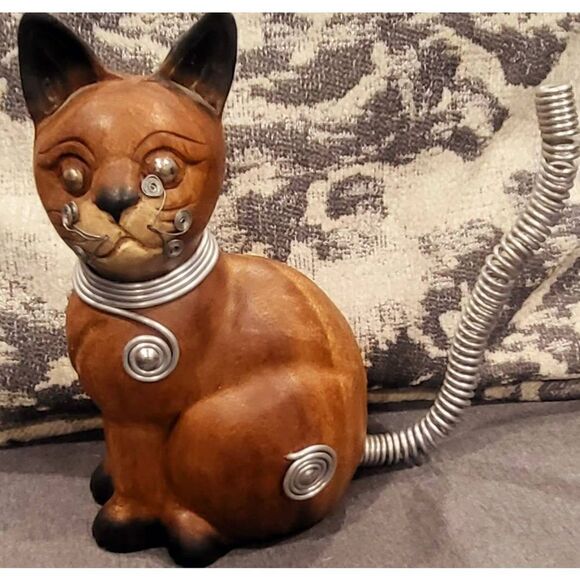 Vintage Teak wood cat - Picture 5 of 7